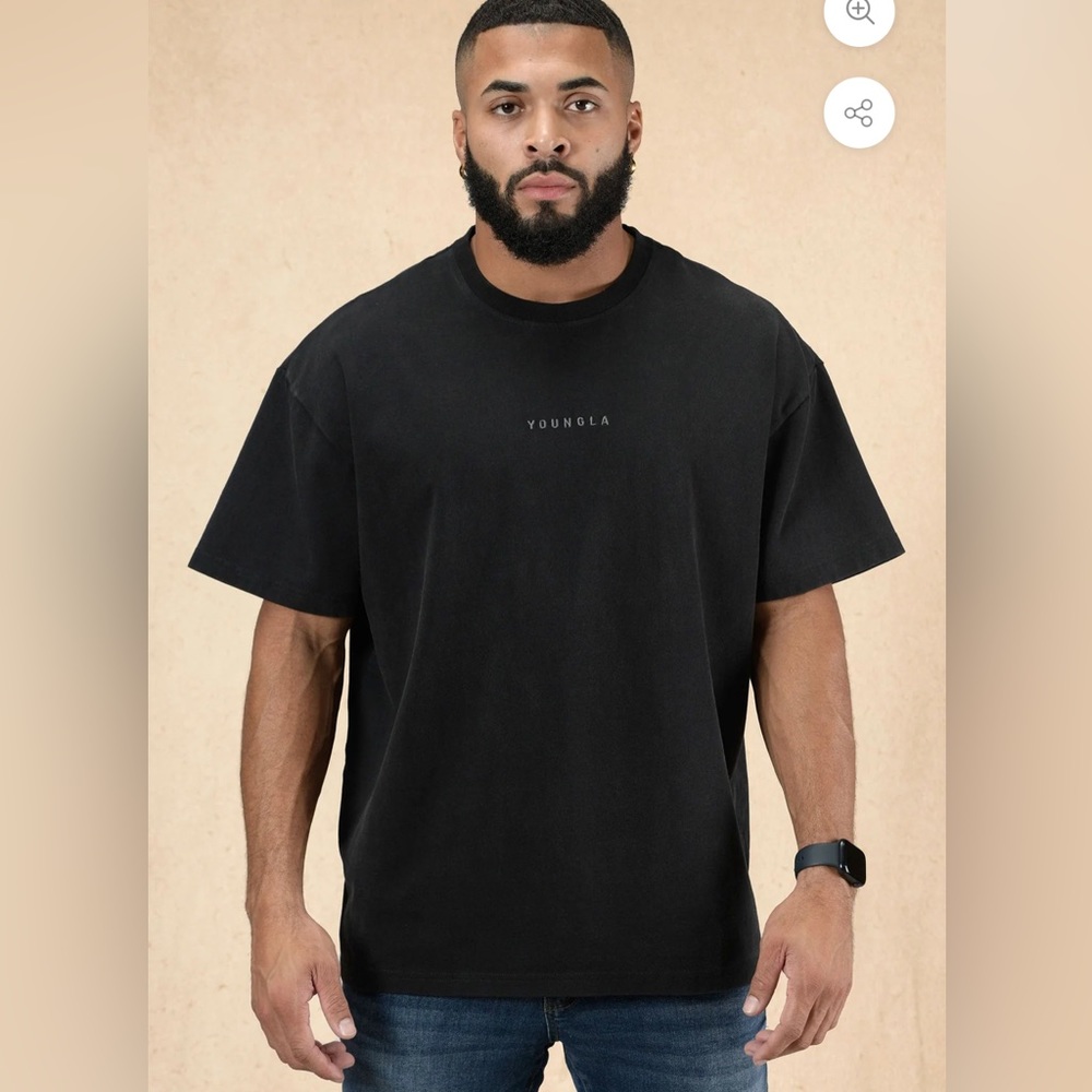 YOUNGLA 420 ESSENTIAL OVERSIZED TEE/ Size Medium/ Color Black